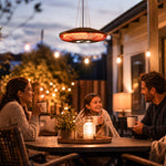 2000 W Hanging Electric Patio Heater With Led Light, Ip65, Black