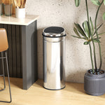 50l Sensor Bin, Stainless Steel Kitchen Bin With Automatic Close | Silver