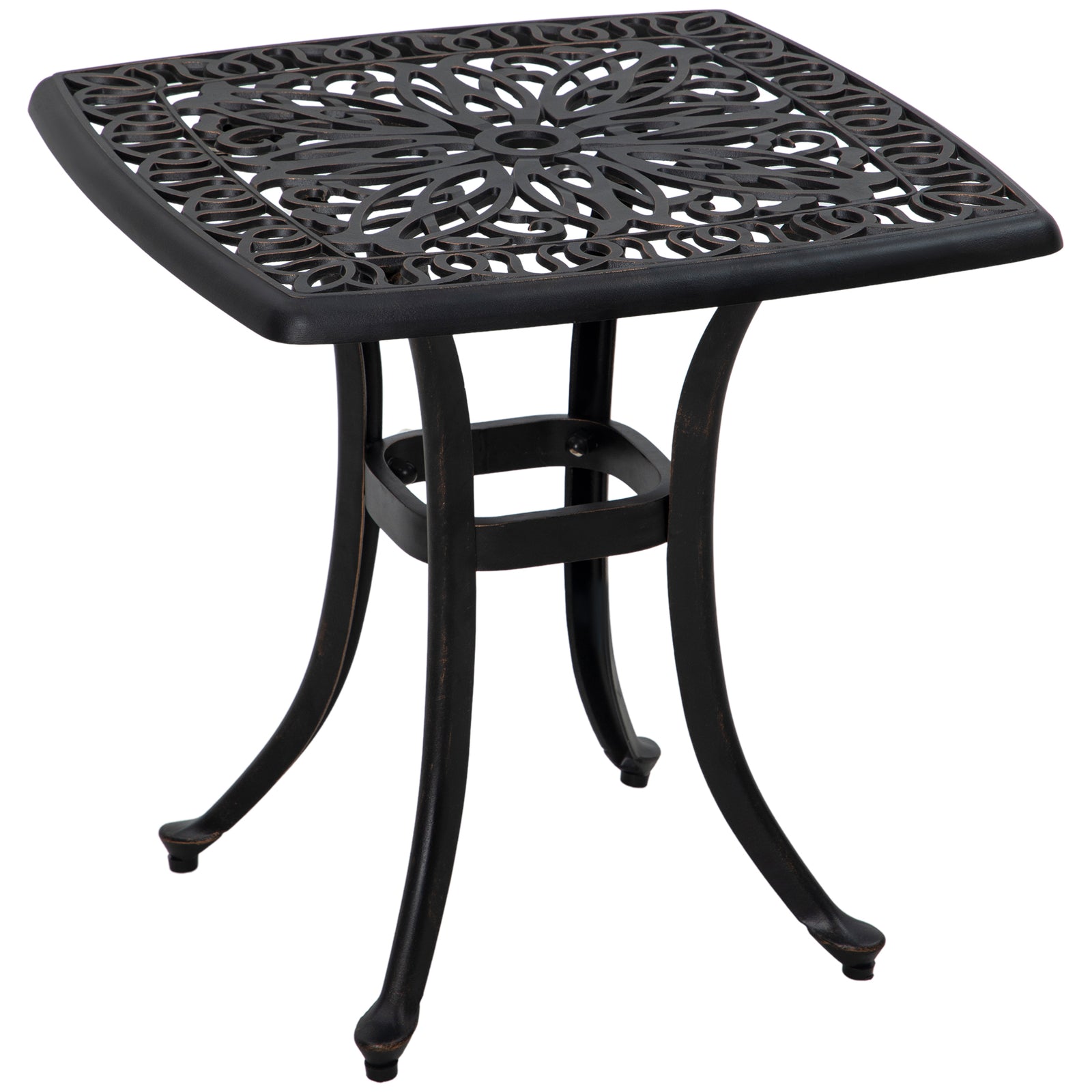 Cast Aluminium Bistro Table W/ Umbrella Hole | Bronze
