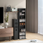 260/640 Cd 120/360 Dvd Storage Tower W/ 9/18 Compartments | Small | Black