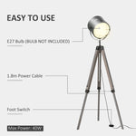 Tripod Floor Lamp Height Adjustable E27 Base Living Room