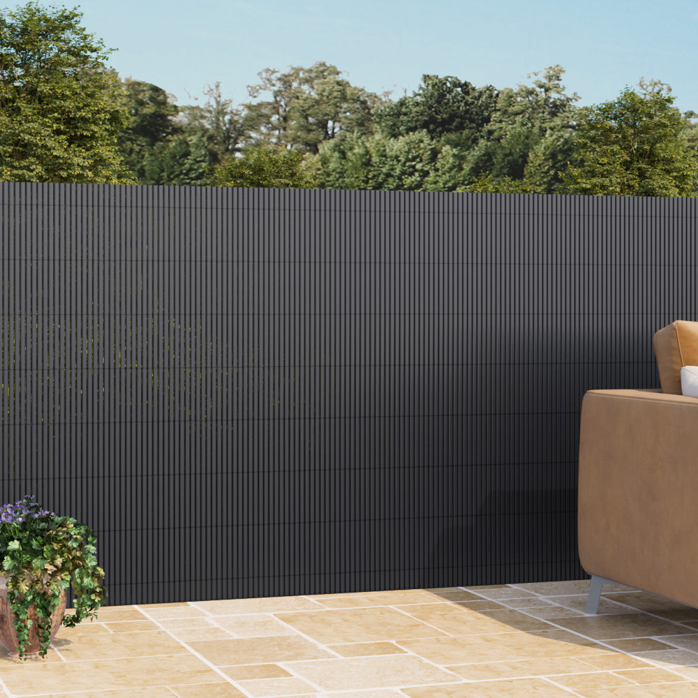 Pvc Privacy Fence Screen For Balcony & Garden, Sun-blocking Outdoor Fence Panel, 3m L X 1/1.2/1.5/1.8/2m W Privacy Screen | Medium | Dark Gray
