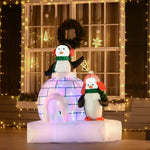 5ft Christmas Inflatable Two Penguins With Ice House