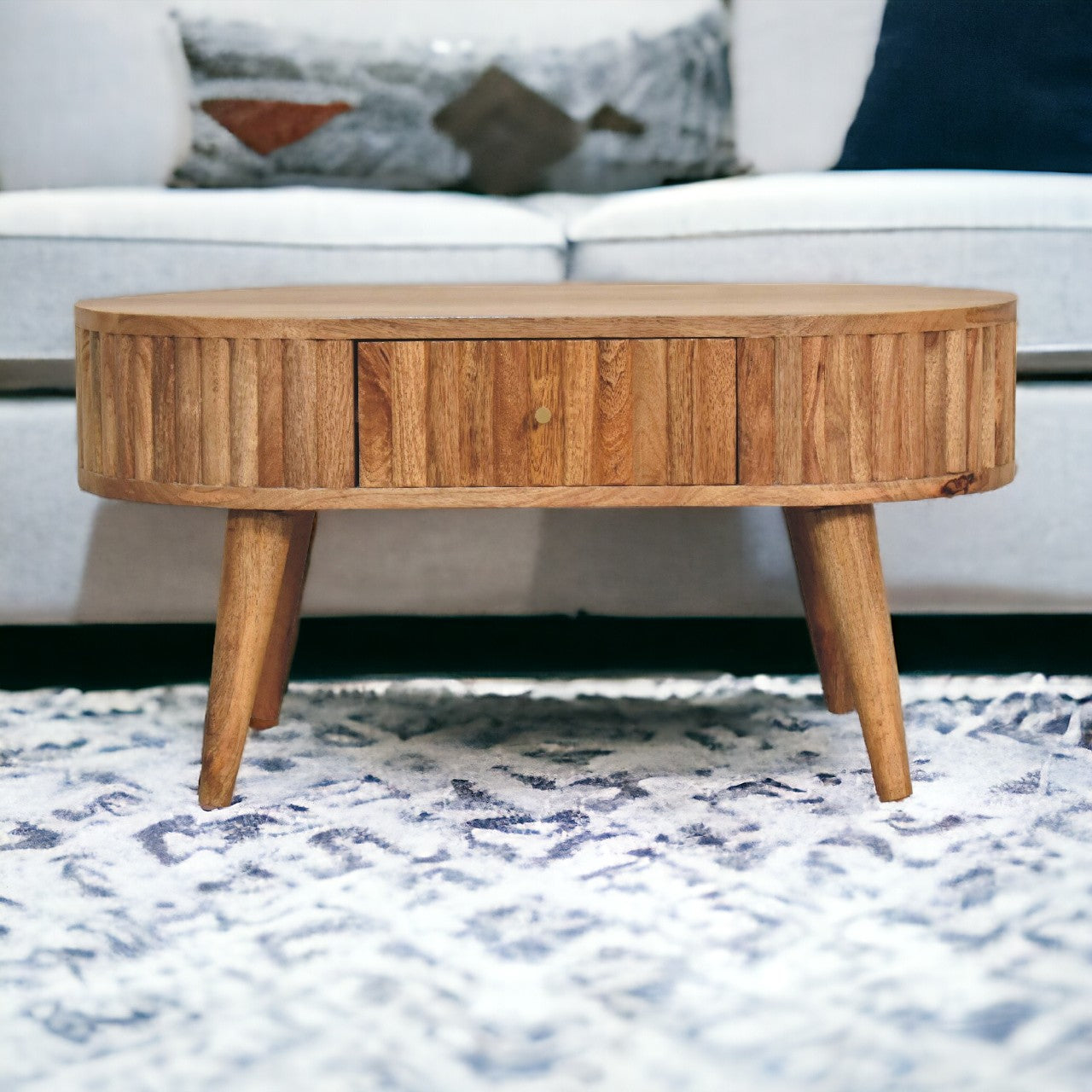 Solid Wood Stripe Coffee Table