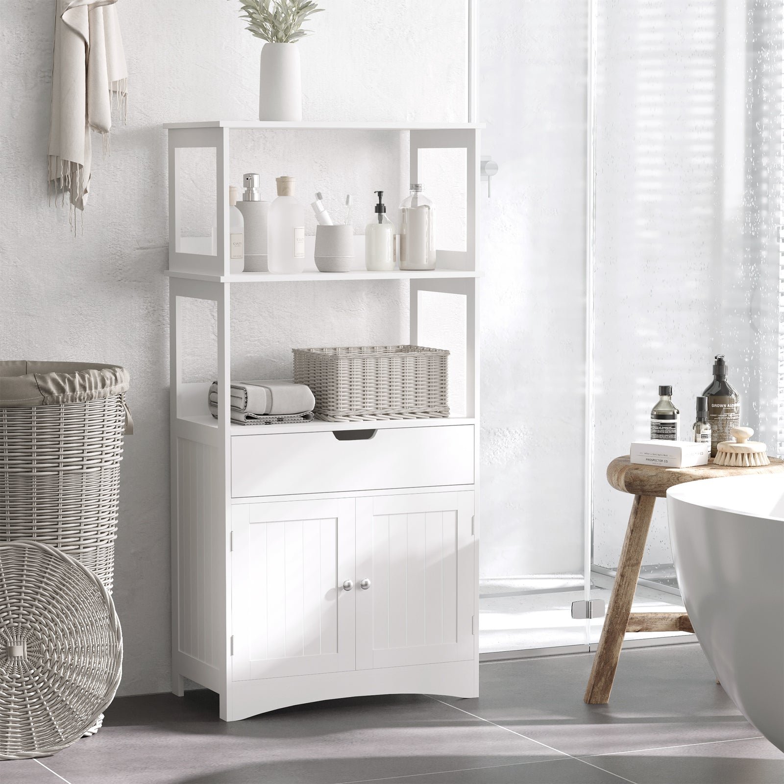 Bathroom Floor Storage Cabinet Kitchen Sideboard Standing