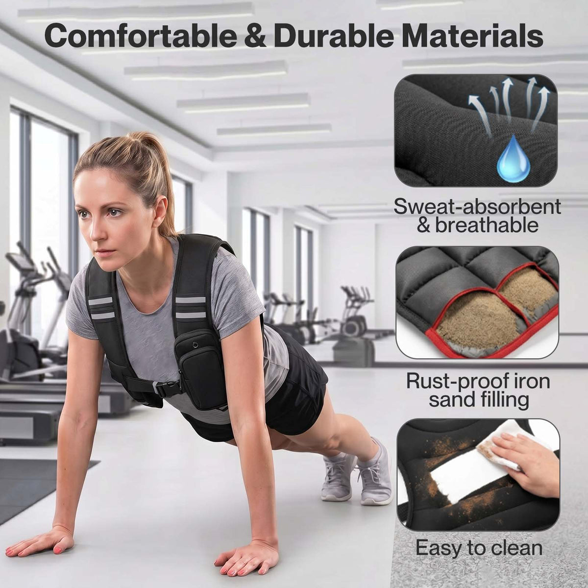 Centra 5.5kg Weighted Vest Running Fitness Training Exercise Vest Adjustable