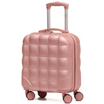 45x36x20cm Lightweight Underseat Cabin Carry On Suitcase - 100+ Airline Approved - Hard Shell Luggage - 4 Wheels - Bubble Design | Cabin | Rose Gold