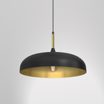 Lincoln 45cm Pendant Lamp Stylish Hand Made Scandi Style Lamp With A Golden Finish To The Shade Interior 1xe27 | 45cm | Black