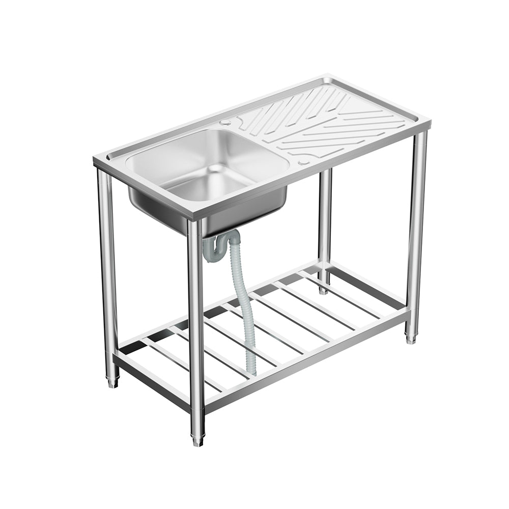 100cm*50cm*85cm H 201 Stainless Steel Commercial Sink With Drainboard
