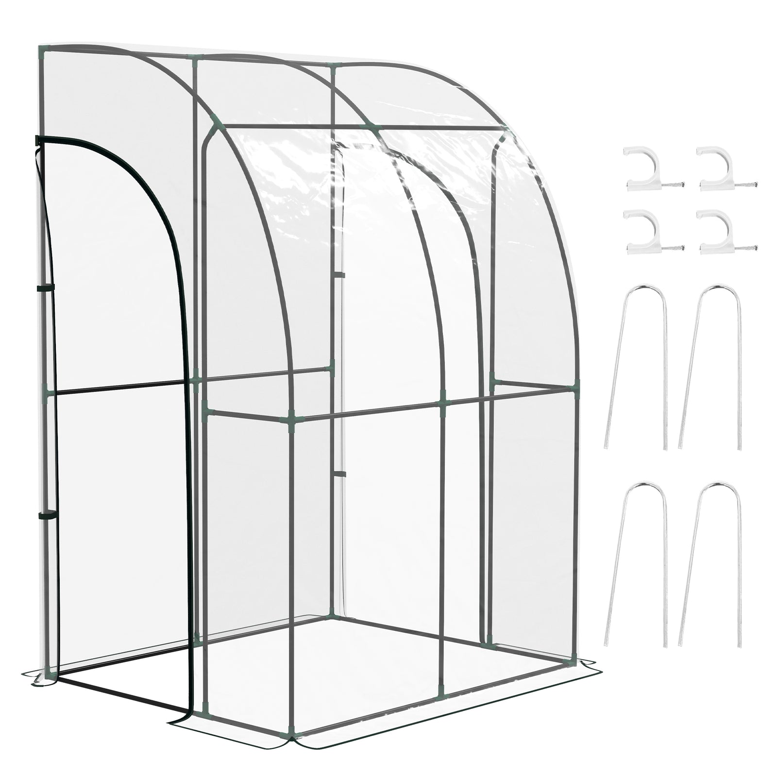 143x118x212cm Walk-in Lean-to Greenhouse