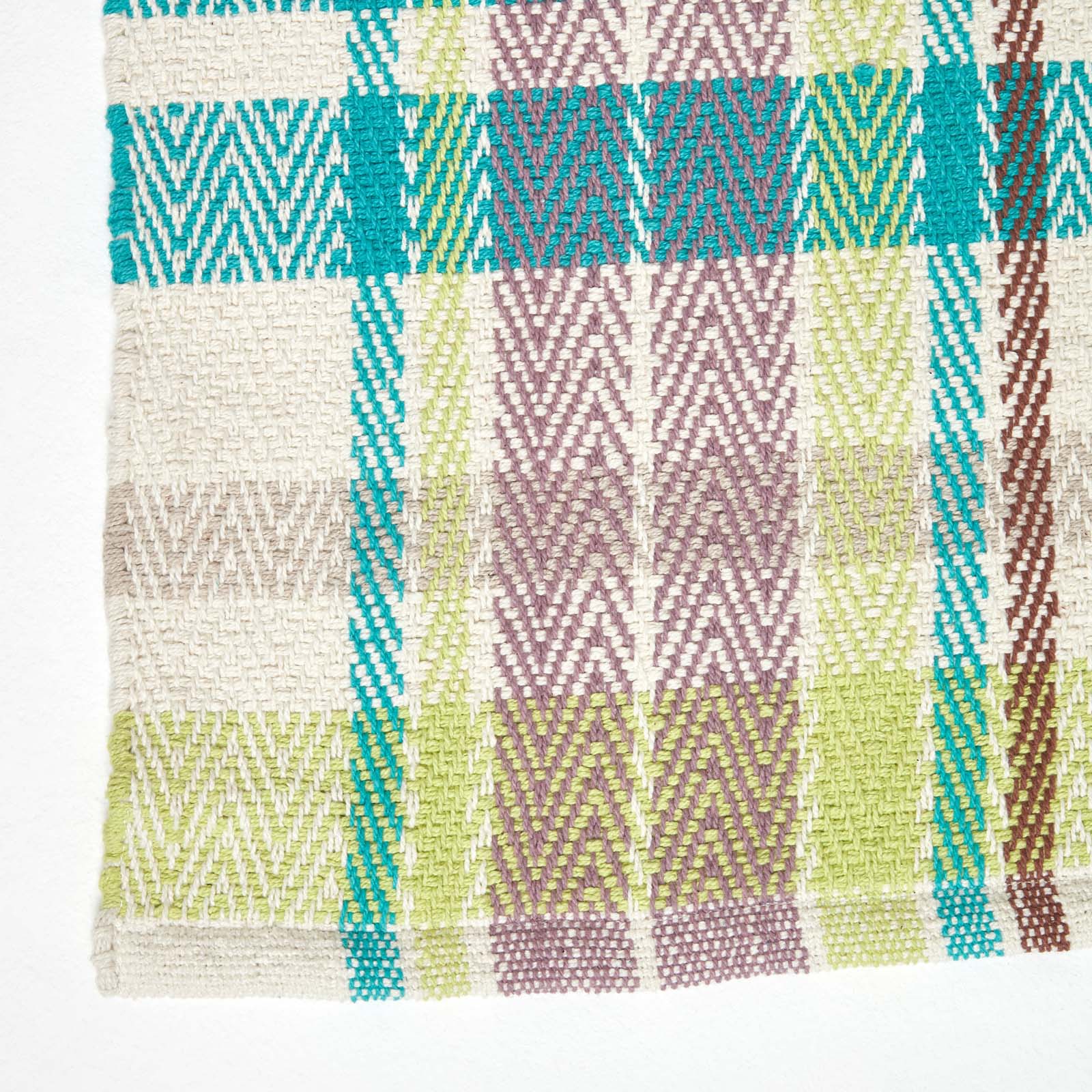 Wilson Handwoven Blue, Yellow And Brown Tartan 100% Cotton Rug | 200cm | Blue & Yellow