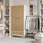 HOMCOM Cabinet Wood-effect Sticker Surface With 2 Storage Shelves, White