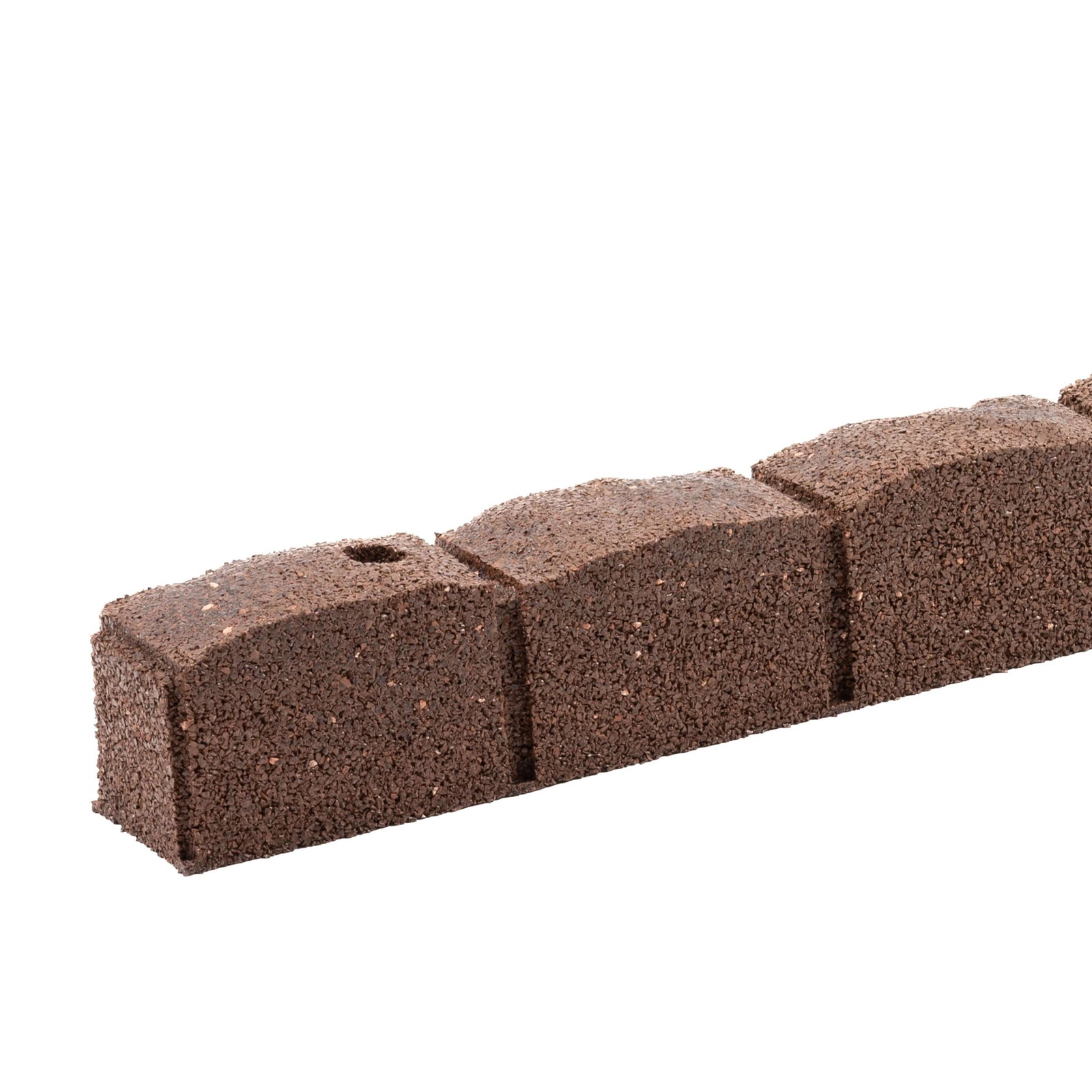 Roman Stone Recycled Rubber Lawn Border Edging | Set of 14 | Brown