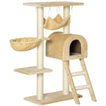 Cat Tree For Indoor Cats Scratching Post W/ Hammock House Bed Basket