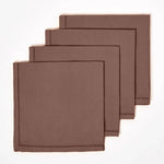 Plain Cotton Fabric 4 Napkins Set | 45cm x 45cm | Chocolate
