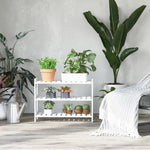 3-tier Shoe Rack Wood Frame Slatted Shelves Hygienic Storage | One Size | White