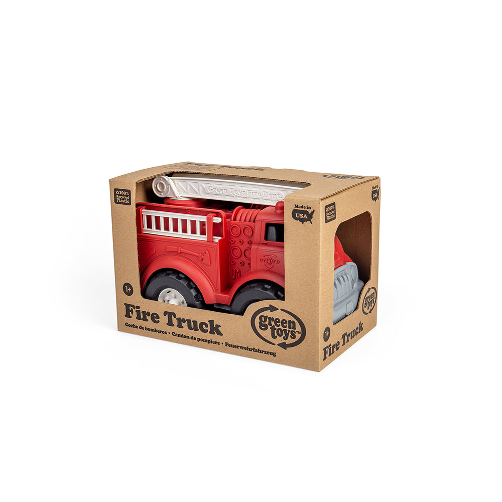 Green Toys Fire Truck With Rotating Ladders, Made From Recycled Plastic