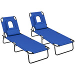 Set Of 2 Sun Lounger Recliner Chairs | Set of 2 | Blue