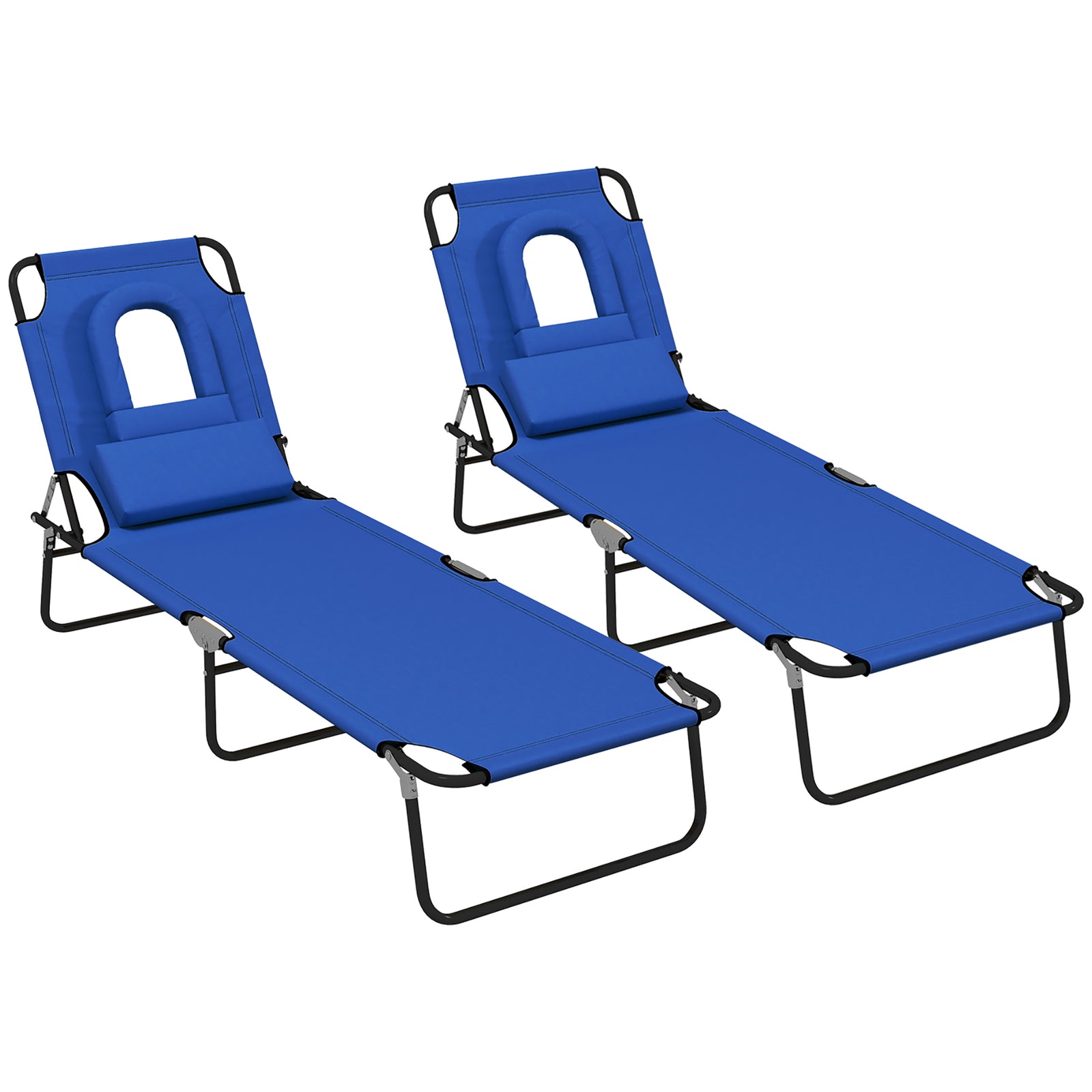 Set Of 2 Sun Lounger Recliner Chairs | Set of 2 | Blue