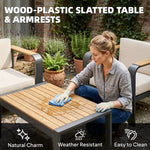 Outsunny Garden Furniture Set With L-shaped Sofa, Armchair And Table