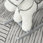 Kids Plush Ride-on Rocking Horse With Plush Toy Sound Handle Grip | White