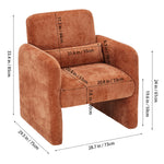 Chenille Modern Accent Chair With Lumbar Pillow | Orange