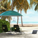 7-ft Beach Parasol With Side Panels | Dark Green