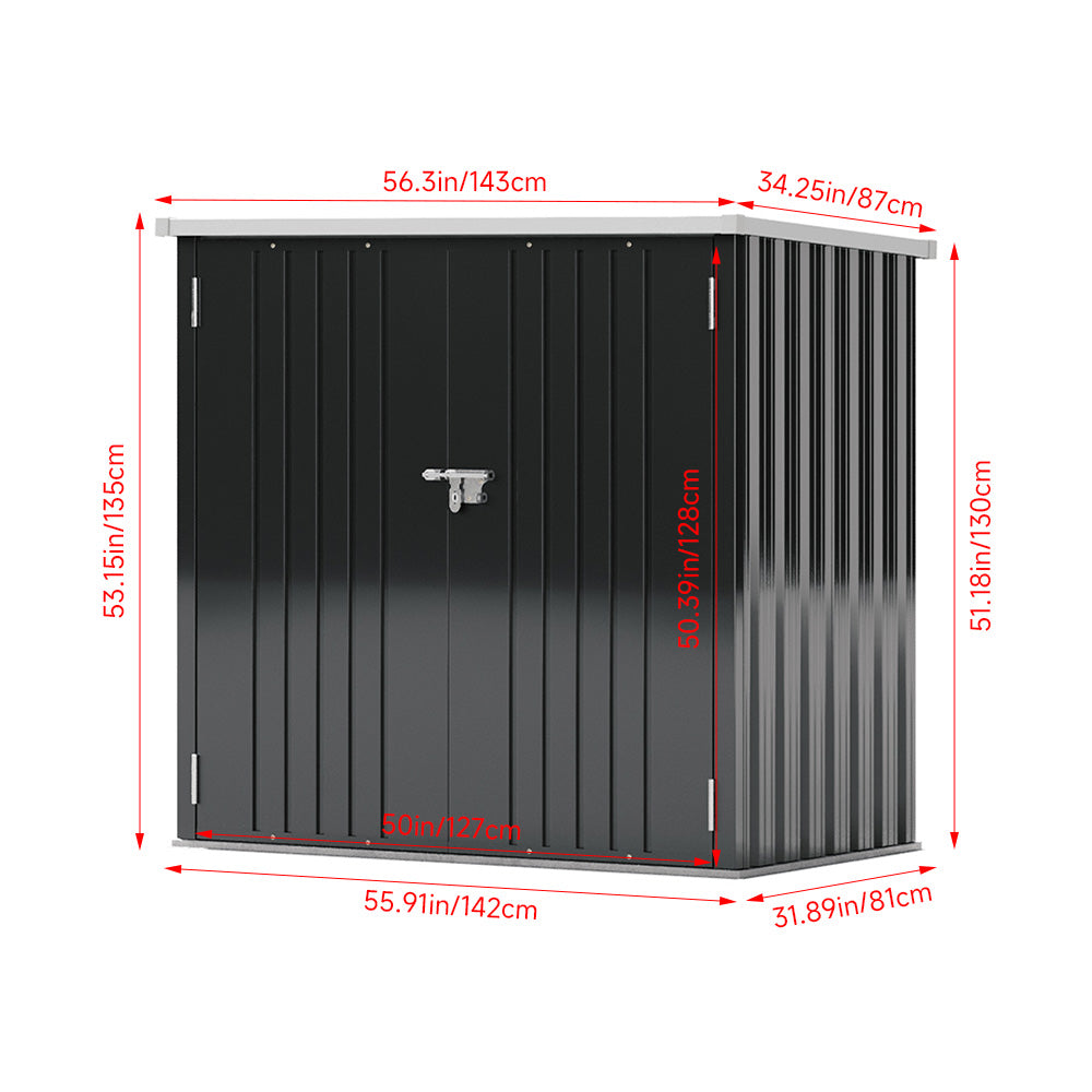 5.5x3ft Garden Metal Tool Shed Outdoor Patio Storage House