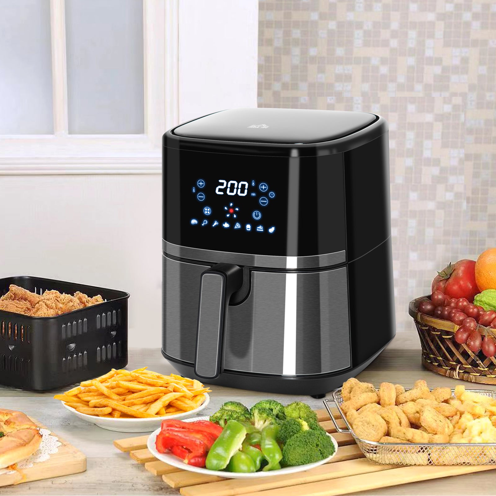 Air Fryer 4.5l 1500w With Digital Display Timer