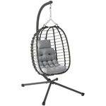 Rattan Egg Chair, Adjustable | Light Grey