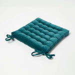 Quilted Velvet Chair Pad, 40 X 40 Cm | Set-of-1 | Green