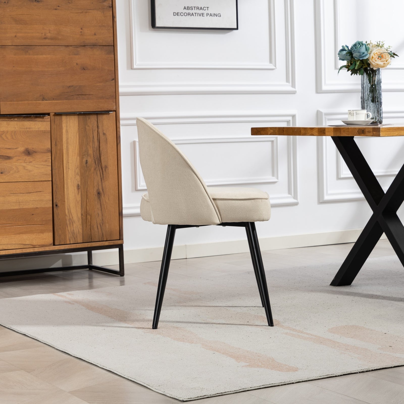 Ashley Fabric Dining Chairs - Set Of 2 | Beige