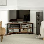 50" Tv Stand Cabinet, Tv Unit With Storage Shelves