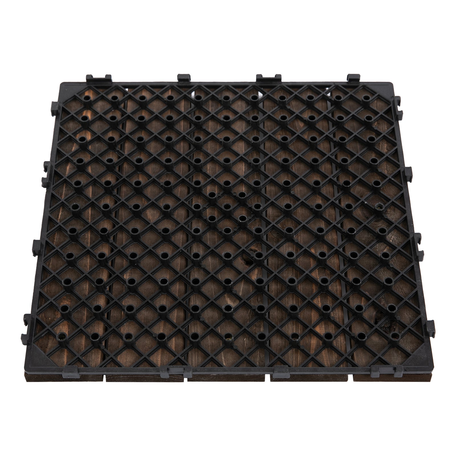 27 Pcs Black Wooden Deck Tiles 30x30 Cm For Patio/deck | Black
