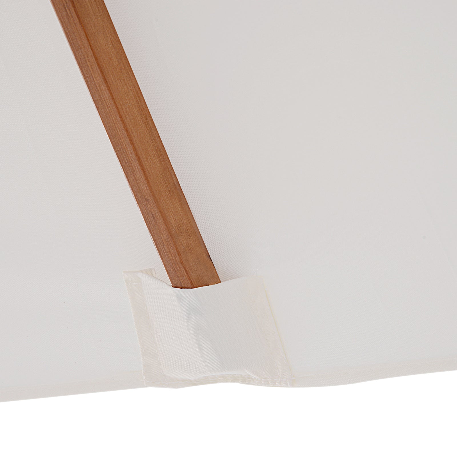 2x1.5m Wooden Patio Umbrella Parasol | Cream