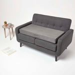 Faux Suede Orthopaedic Foam 2 Seater Booster Cushion | 50cm x 100cm | Grey