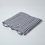 Striped Seat Pad With Straps 100% Cotton, 40 X 40 Cm | Set of 4 | Black & White