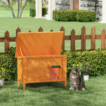 Outdoor Feral Cat House Insulated W/ Openable Roof | Orange