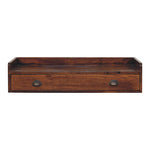 Solid Wood Belmont Wall-mounted Console Shelf, 1 Drawer And Open Shelf, Dark Brown