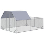 Pawhut Chicken Run W/ Roof, Walk In Chicken Coop For 10-12 Chickens, Hen House
