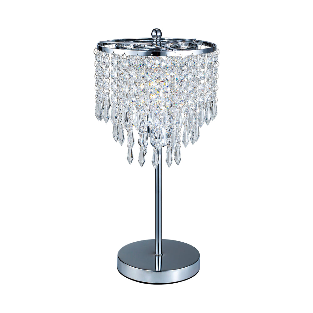 Small Crystal Table Lamp With Round Base