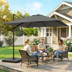 2.4 X 2.4 M Cantilever Parasol W/ Umbrella Weights | Dark Grey