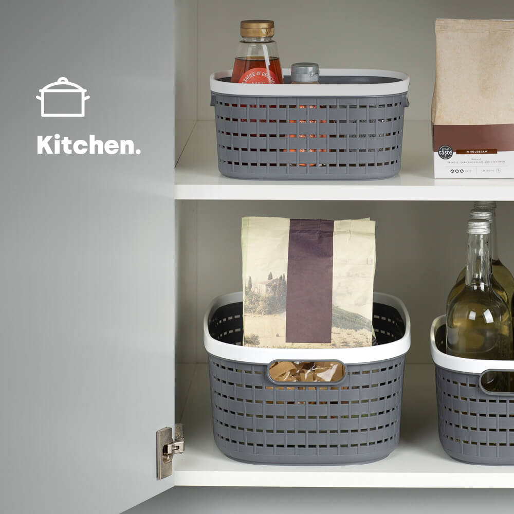 14l Ulana Woven Basket - Grey