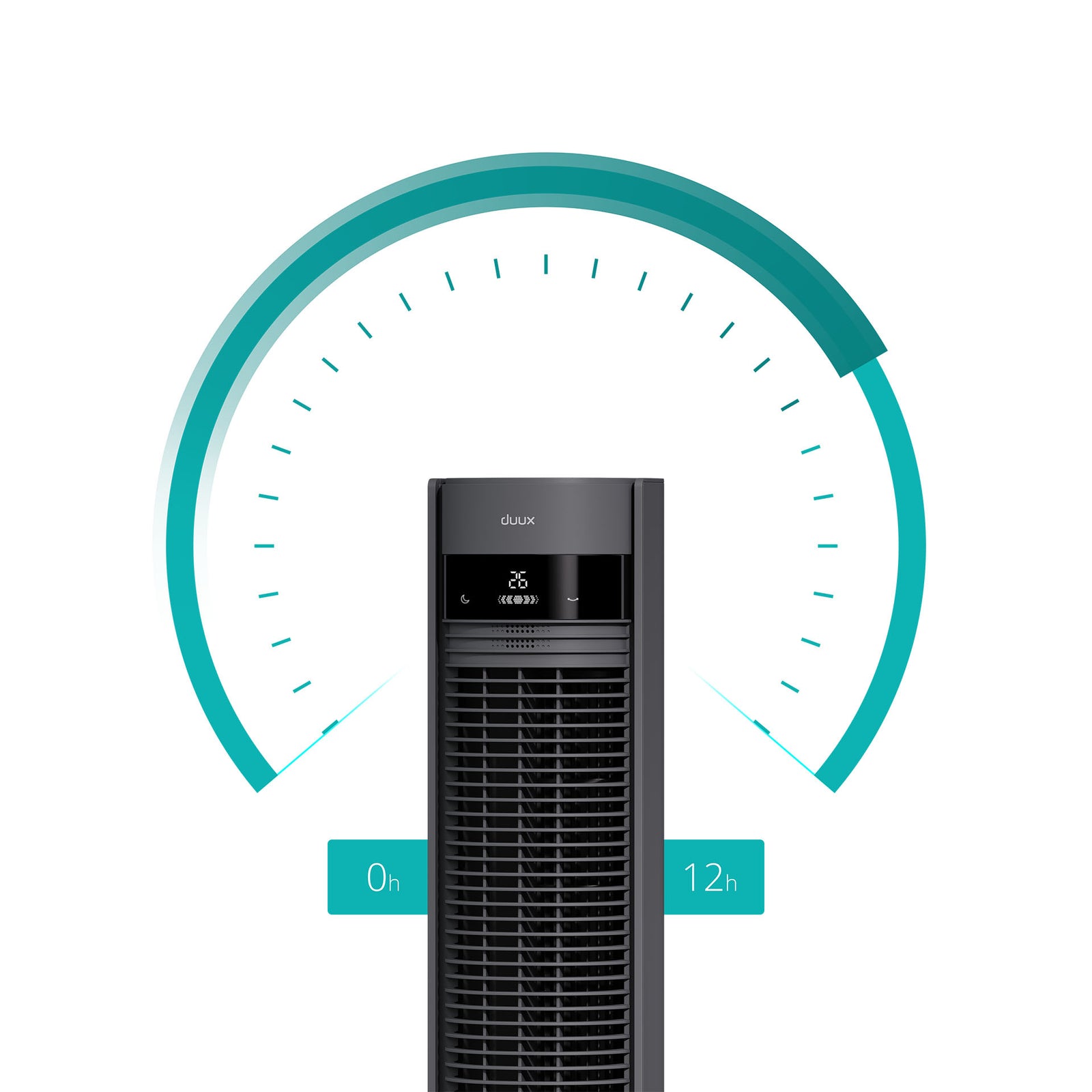 Elevate Smart Tower Fan With 12 Speeds And Remote Control | Grey