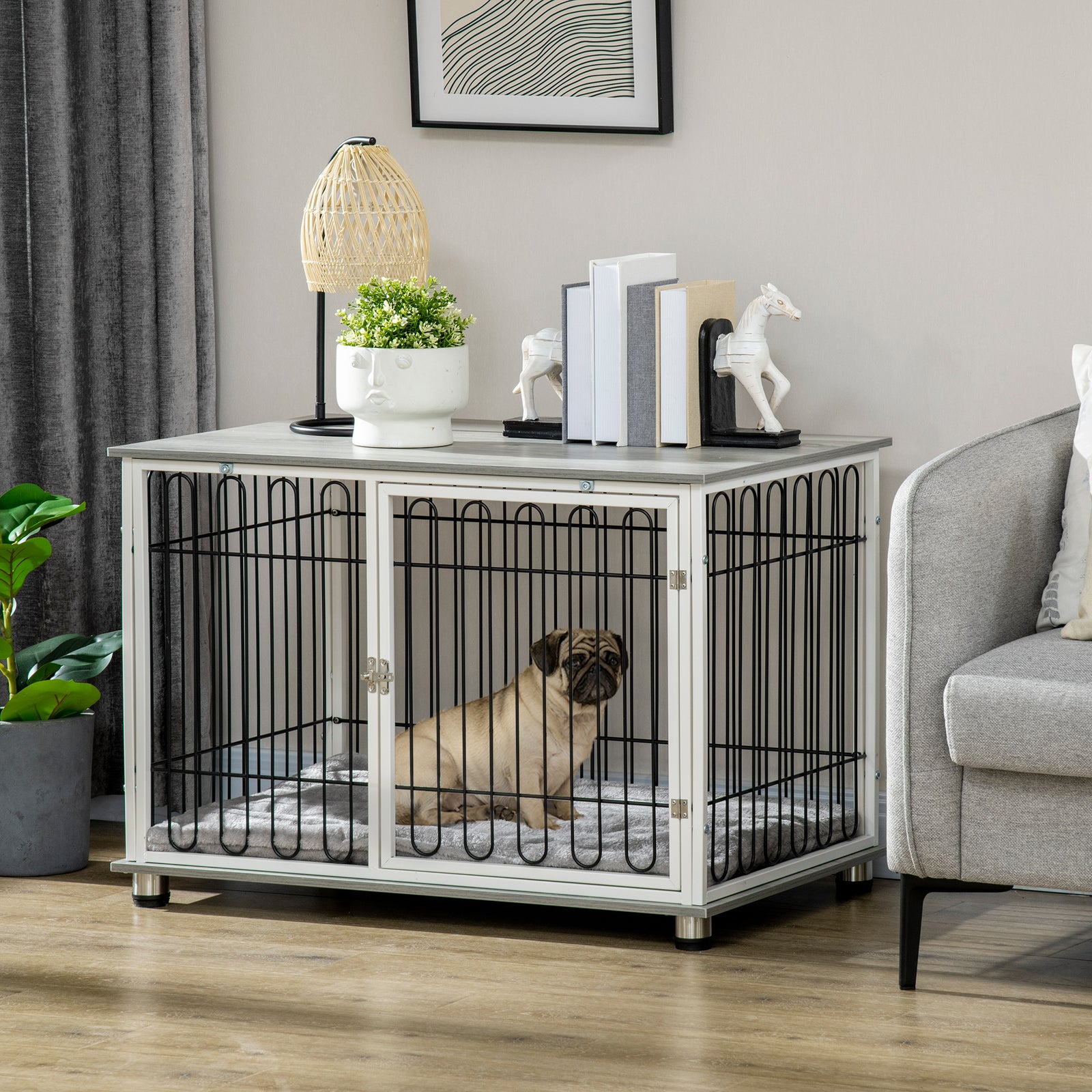 Dog Crate Indoor W/ Washable Cushion - Small/medium
