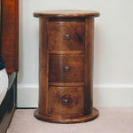 Solid Mango Wood Mini Chestnut Drum Chest