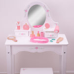 Wooden Vanity Kit For Kids, Consists Of 11 Play Pieces