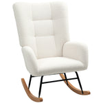 Rocking Chair, Modern Armchair With Backrest For Bedroom | Cream