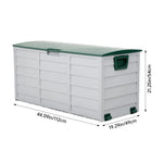 290l Weatherproof Garden Storage Box Outdoor Cabinet With Wheels | Green