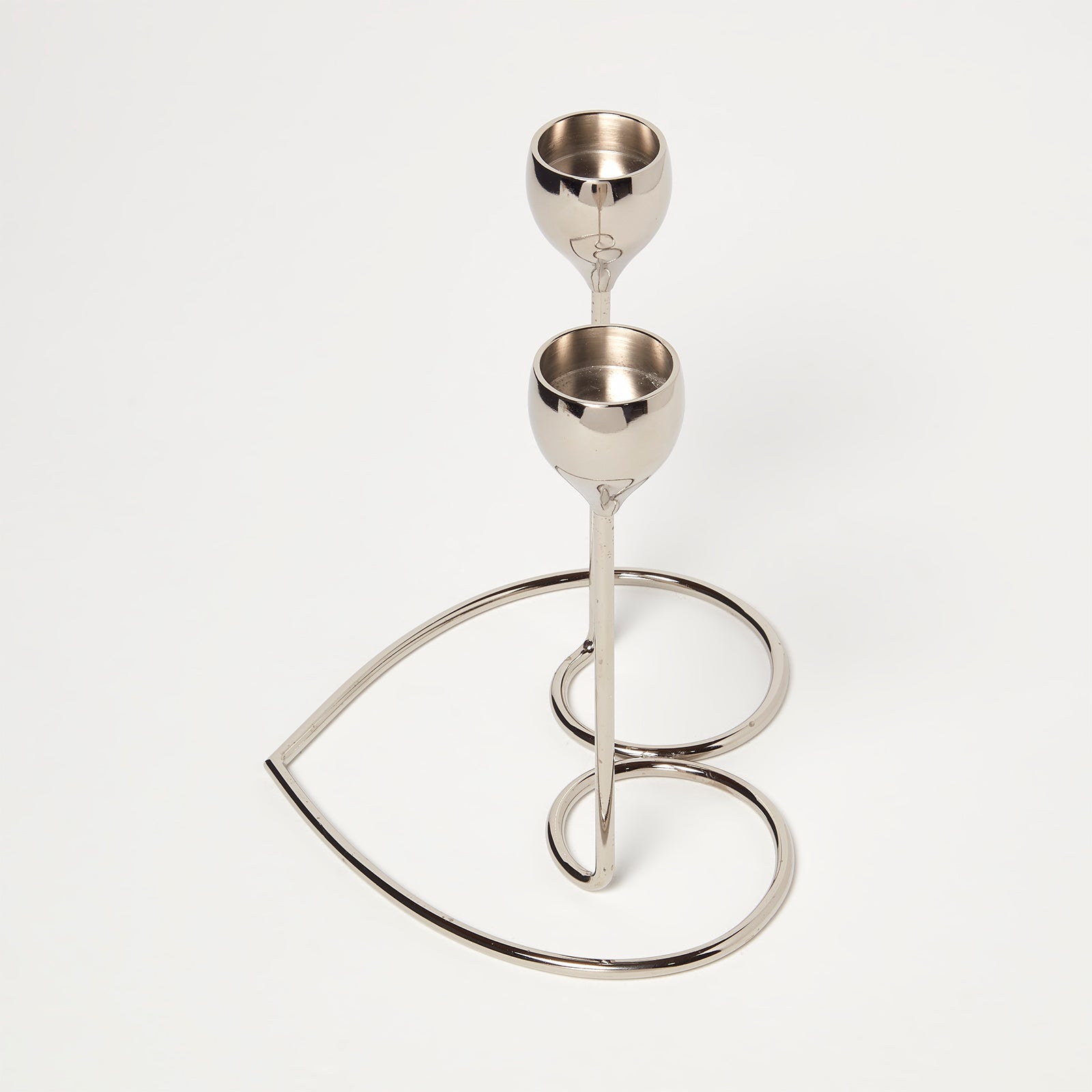 HOMESCAPES Dual Dinner Candle Holder Polished